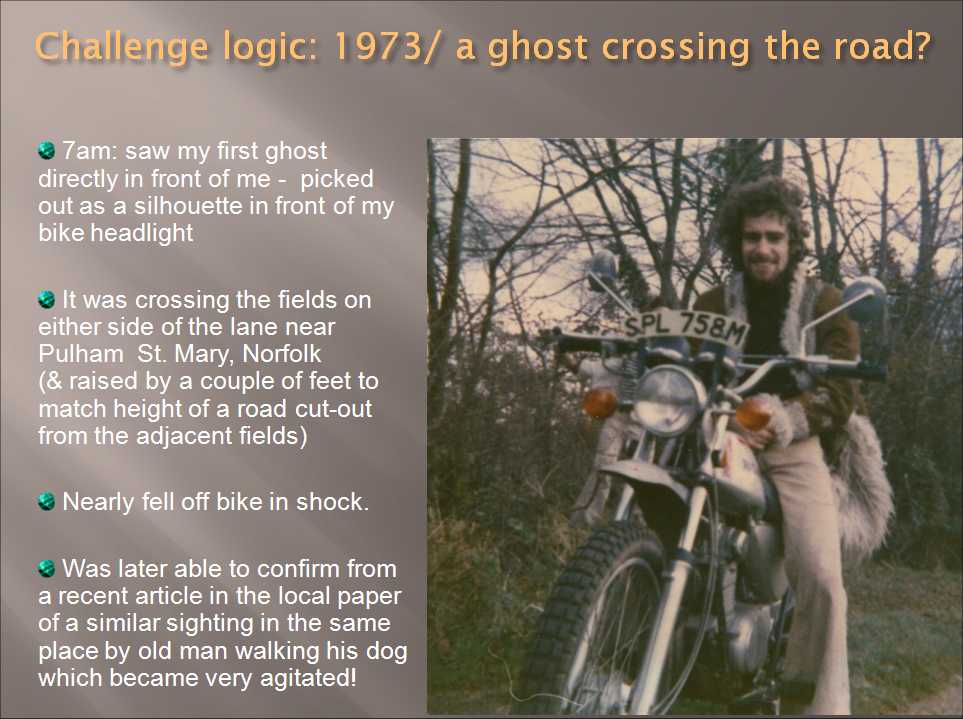 challenge logic with a ghost crossing the road
